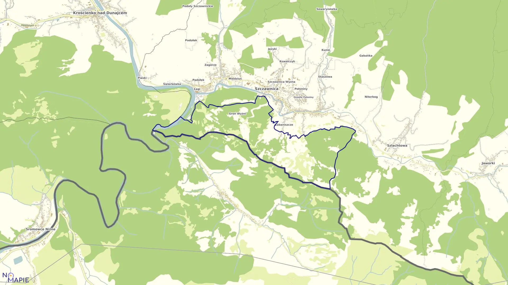 Mapa obrębu obręb 2 w gminie Szczawnica