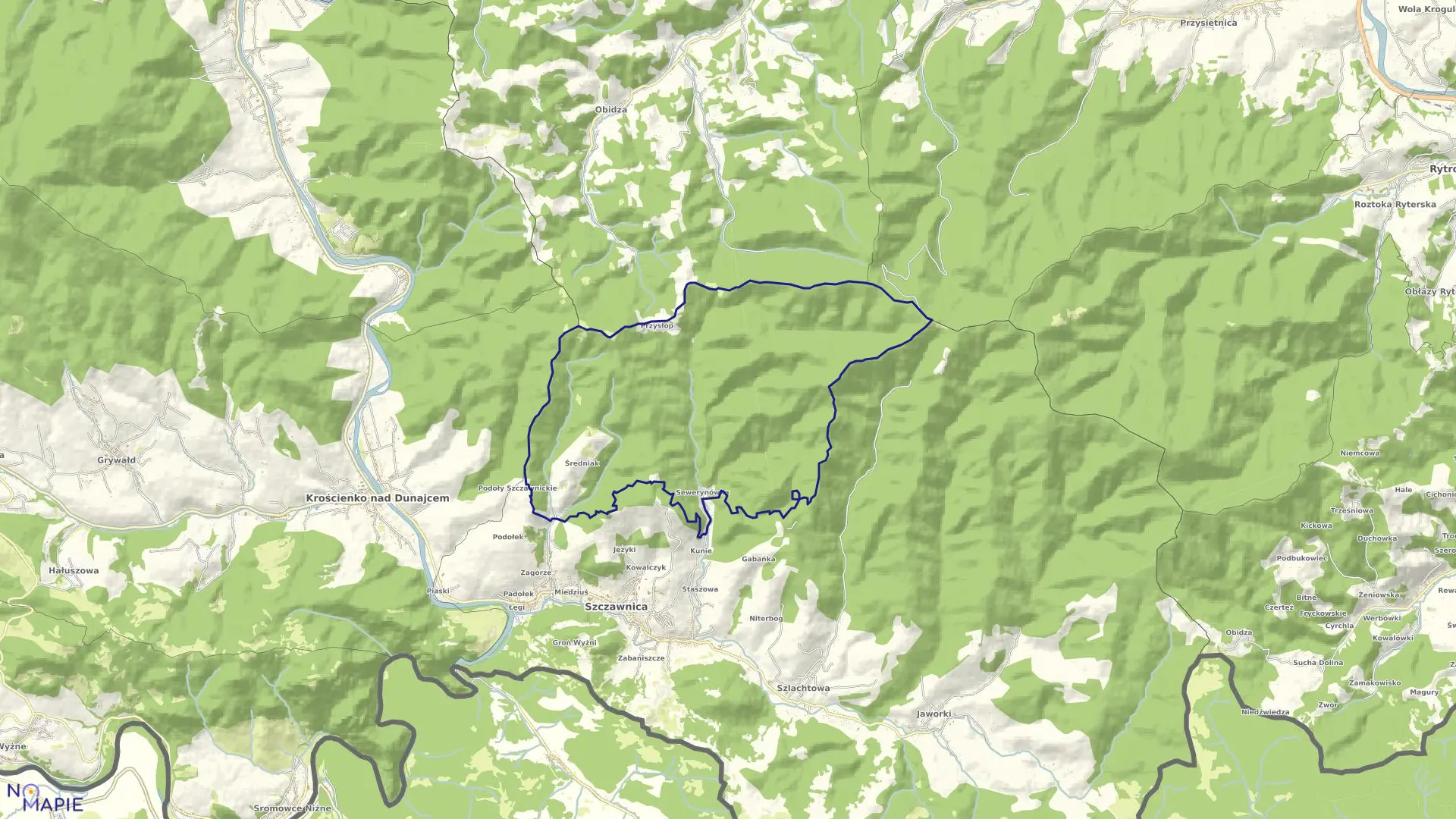 Mapa obrębu obręb 4 w gminie Szczawnica